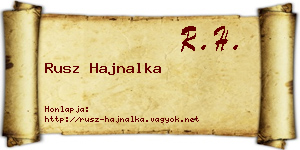 Rusz Hajnalka névjegykártya